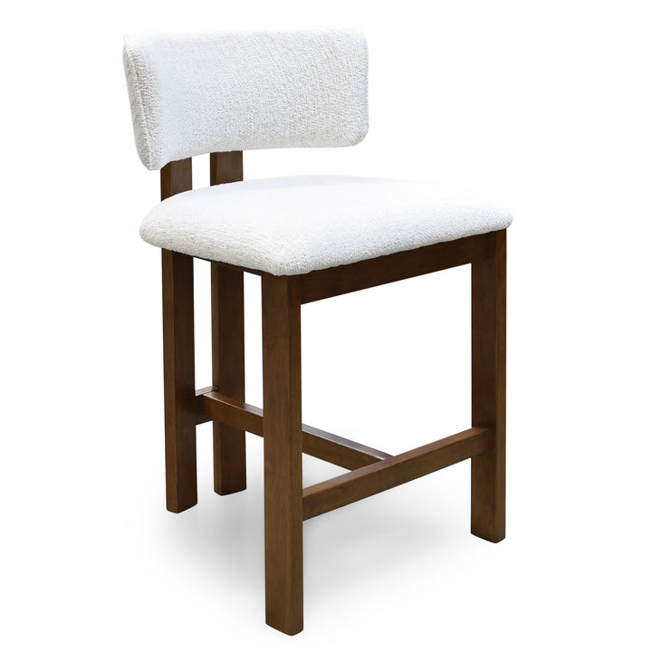 Milanese Walnut Bar Stool Textured Beige - Future Classics Furniture