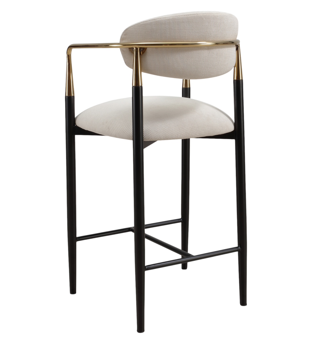 Rhodes Bar Stool Beige Fabric - Future Classics Furniture
