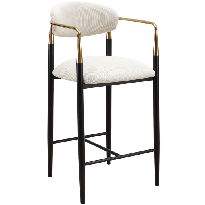 Rhodes Bar Stool Beige Fabric - Future Classics Furniture