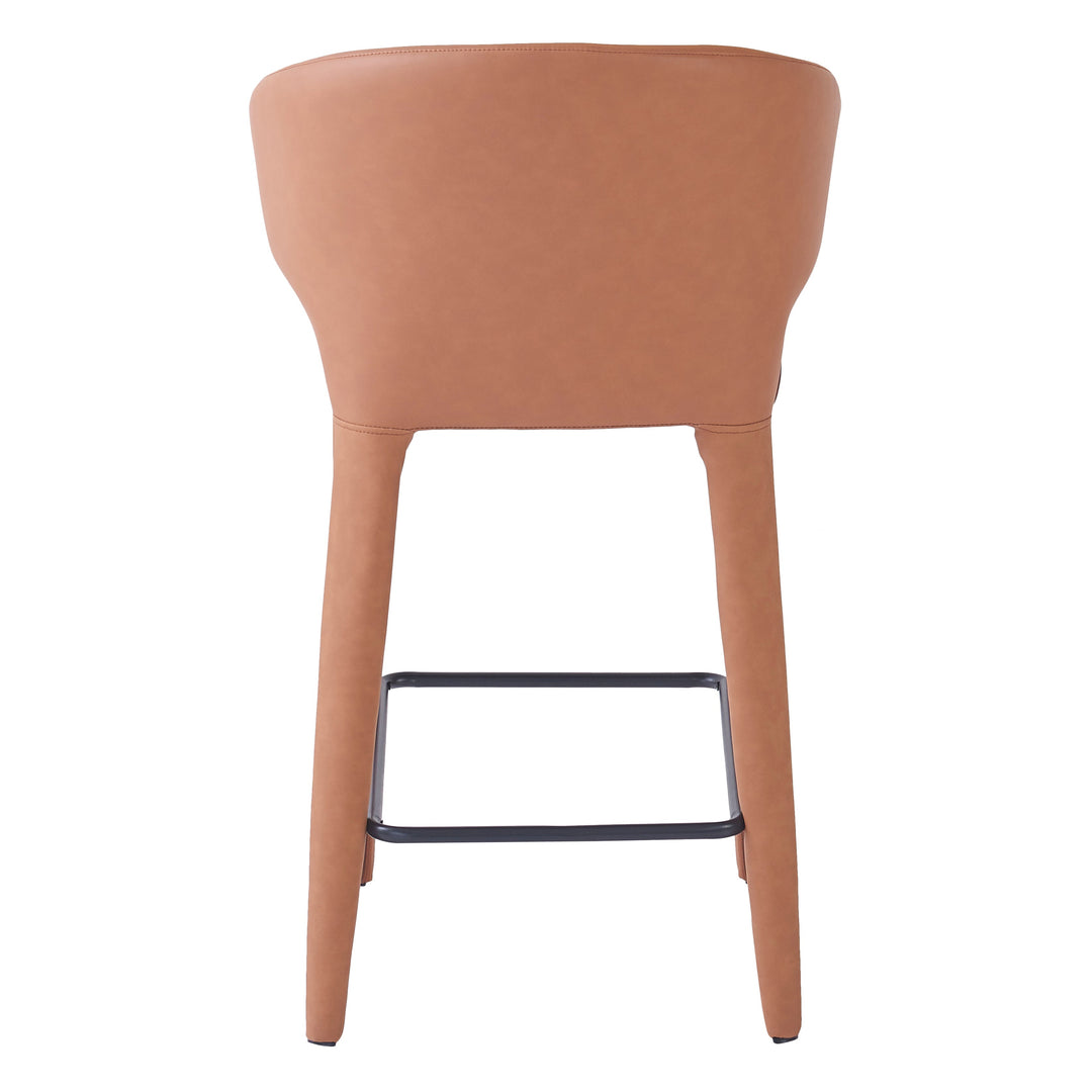 Romano Bar Stool Tan Leather Look - Future Classics Furniture
