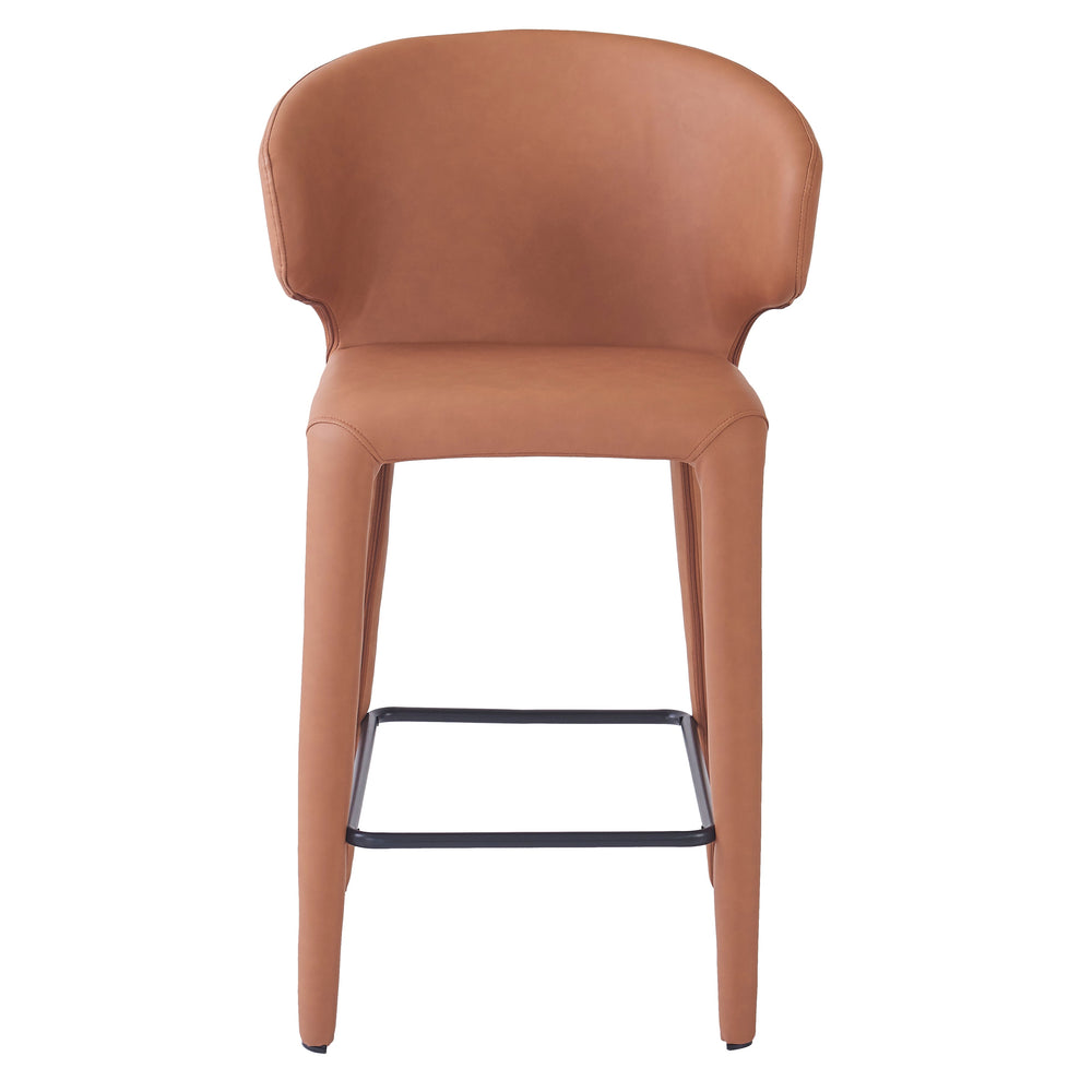 Romano Bar Stool Tan Leather Look - Future Classics Furniture