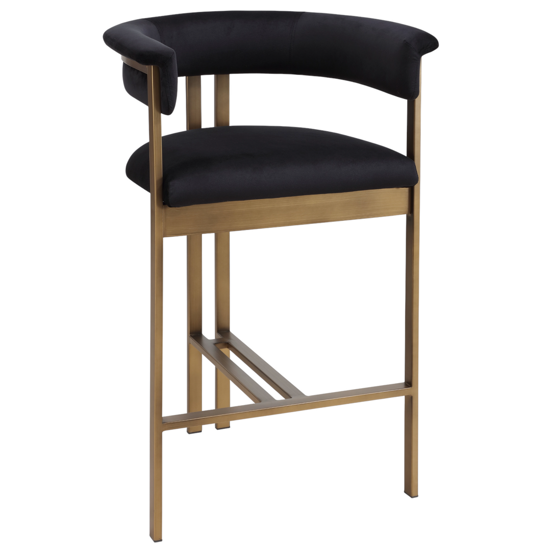 Sheikh Bar Stool Black Velvet - Future Classics Furniture