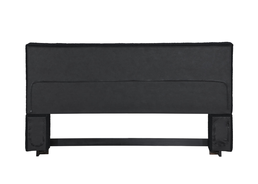 Highlands King Bed Black Boucle - Future Classics Furniture