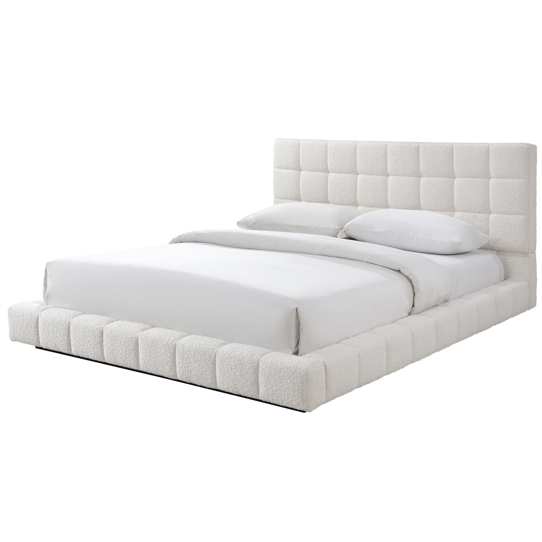 Highlands King Bed White Boucle - Future Classics Furniture