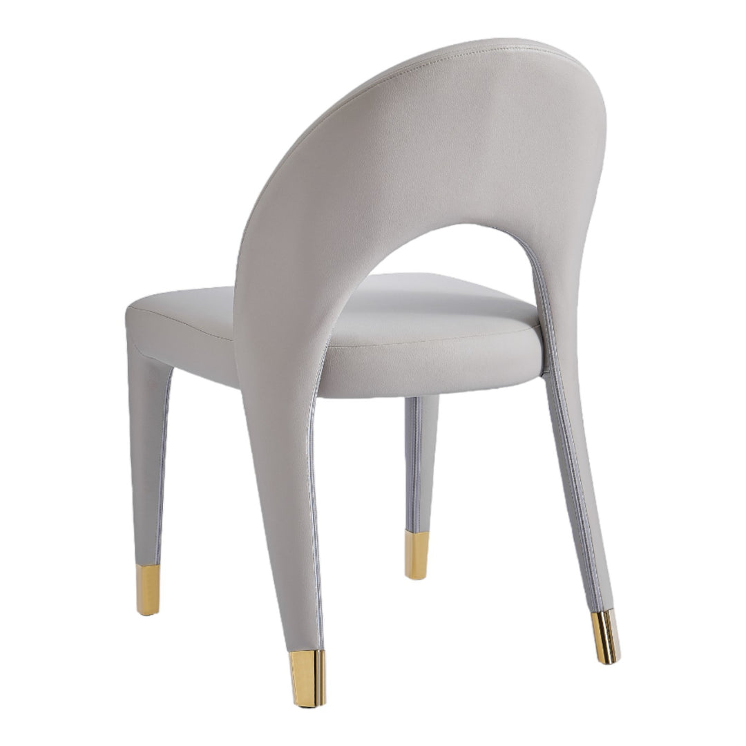 Darcy Dining Chair Light Grey/Beige Leather Look - Future Classics Furniture