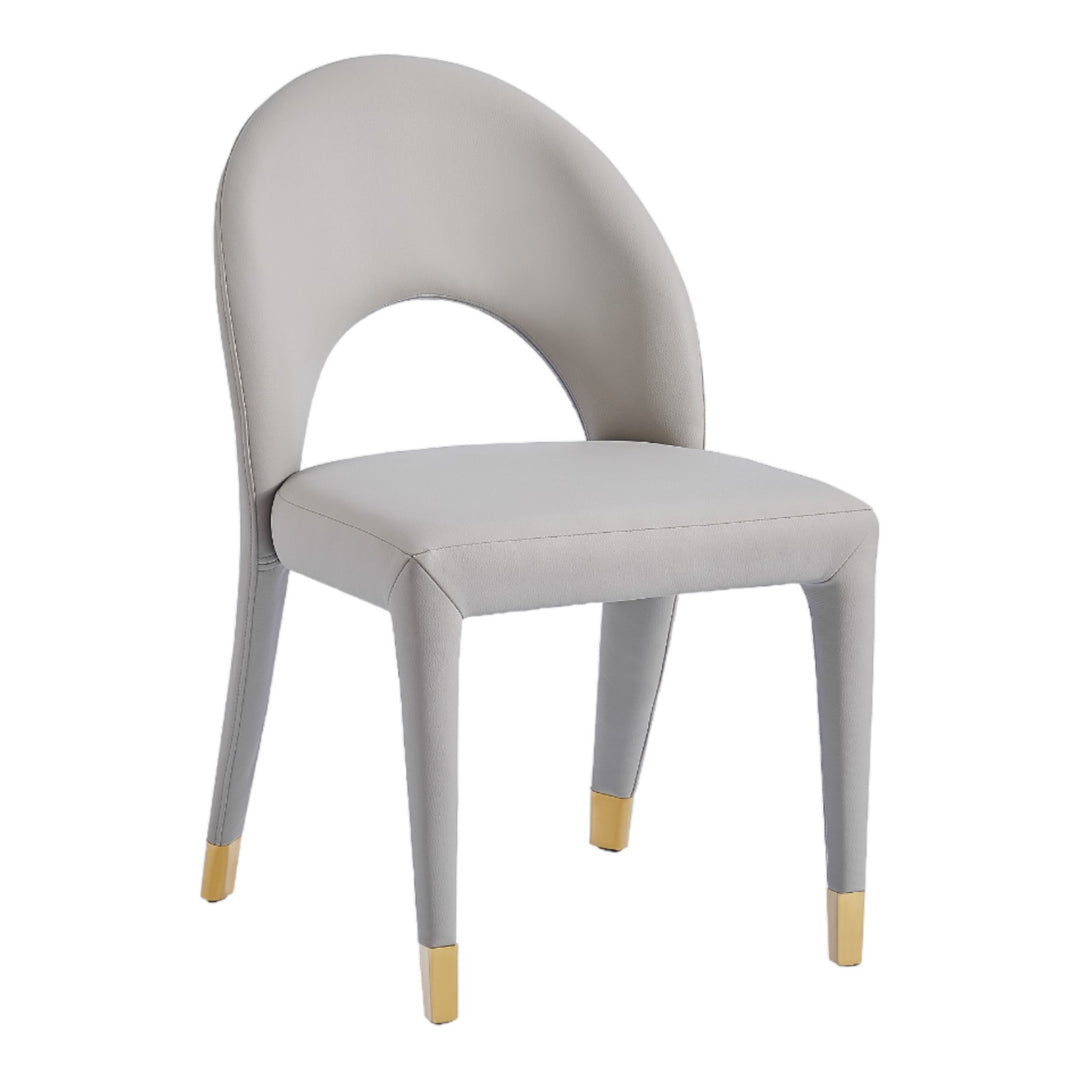 Darcy Dining Chair Light Grey/Beige Leather Look - Future Classics Furniture