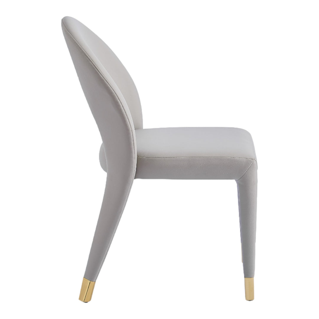 Darcy Dining Chair Light Grey/Beige Leather Look - Future Classics Furniture