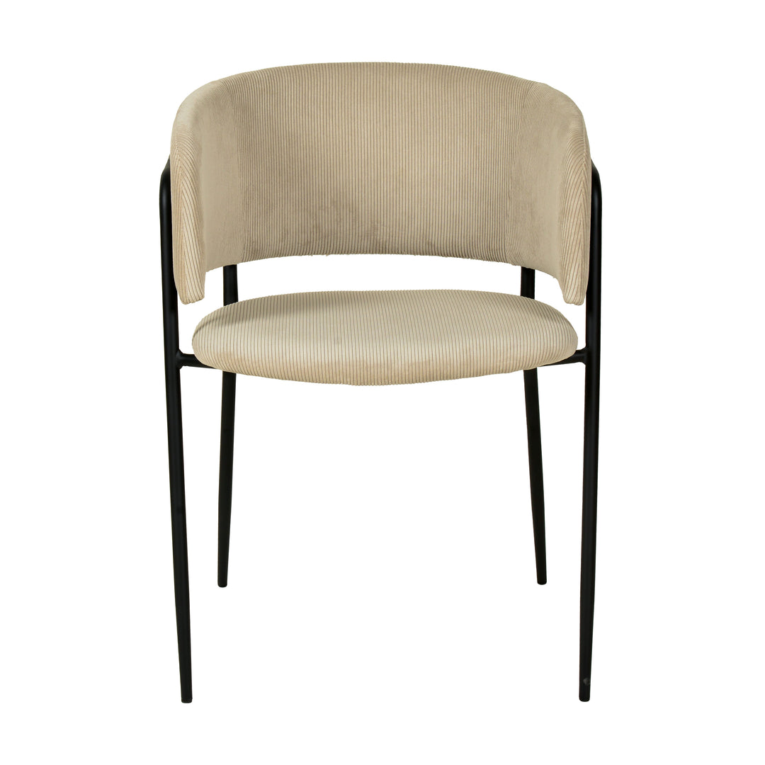 Nell Dining Chair Beige Velvet - Black Frame - Future Classics Furniture