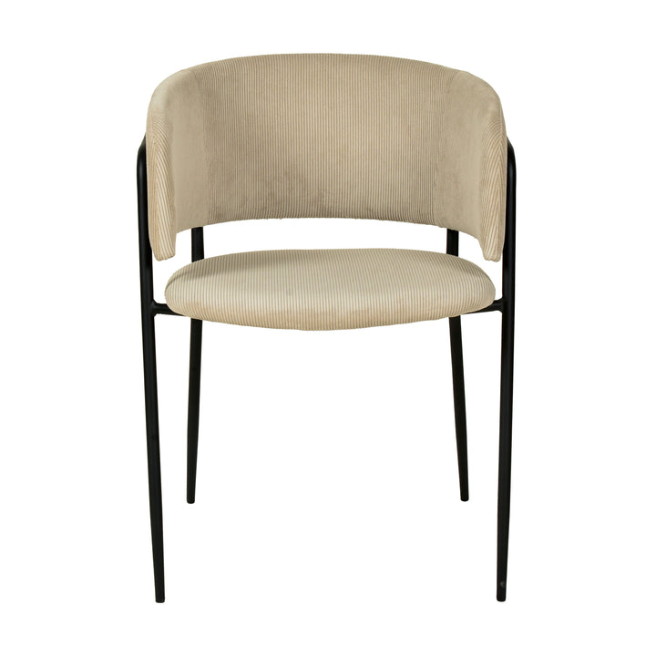 Nell Dining Chair Beige Velvet - Black Frame - Future Classics Furniture