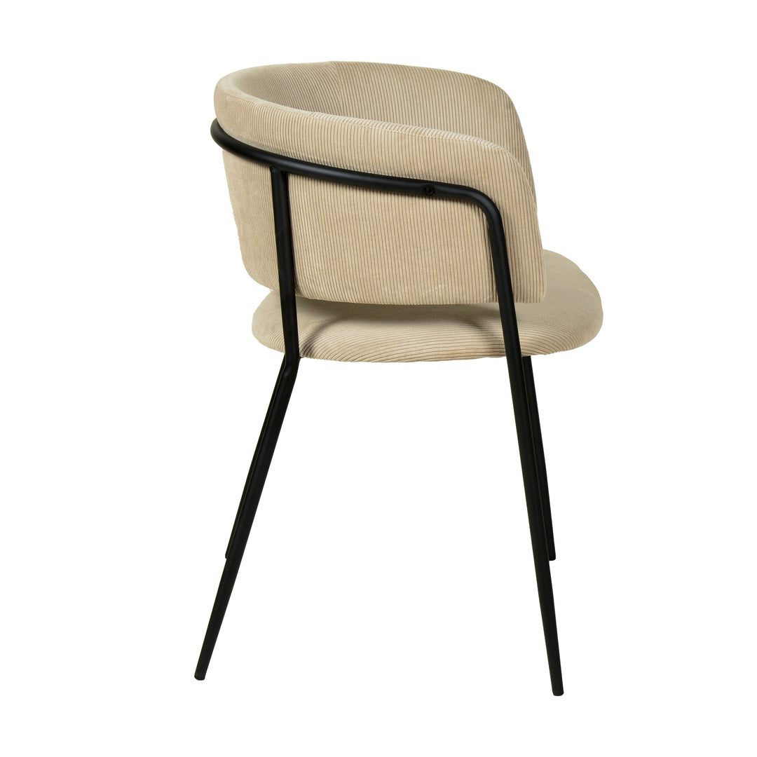Nell Dining Chair Beige Velvet - Black Frame - Future Classics Furniture