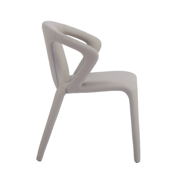 Profile Dining Chair Light Grey/Beige Leather Look - Future Classics Furniture