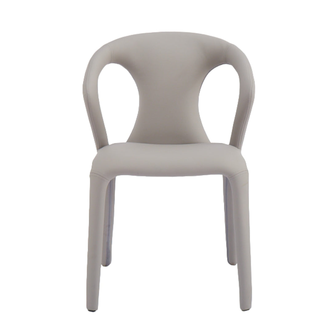 Profile Dining Chair Light Grey/Beige Leather Look - Future Classics Furniture