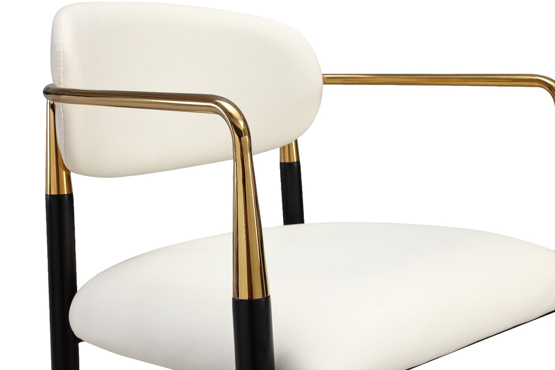 Rhodes White Vegan Leather Dining Chair - Future Classics Furniture