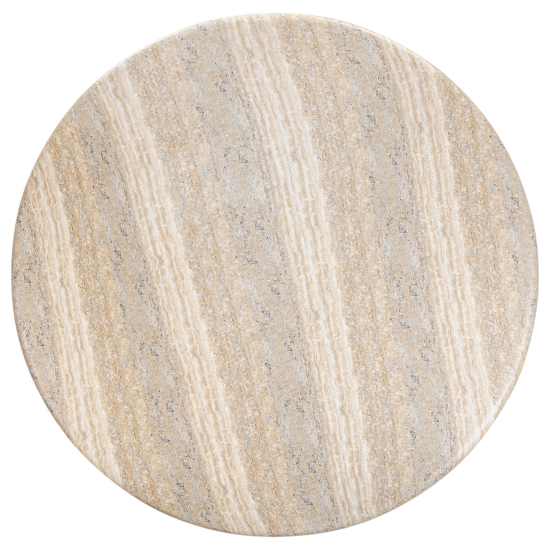 Aqua Round Dining Table Travertine Finish - 1.2m - Future Classics Furniture