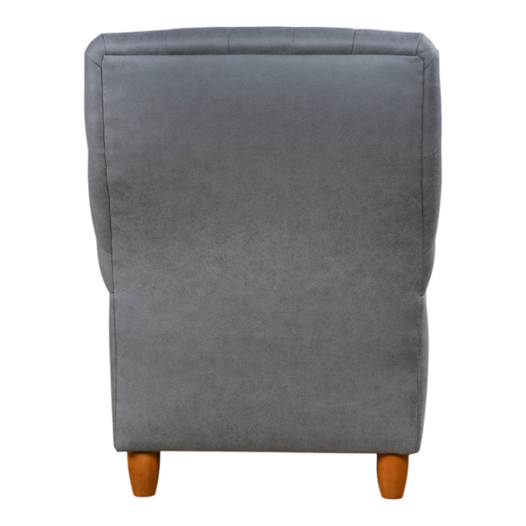 Buckingham Chair Steel Grey Leather Look - Future Classics Furniture