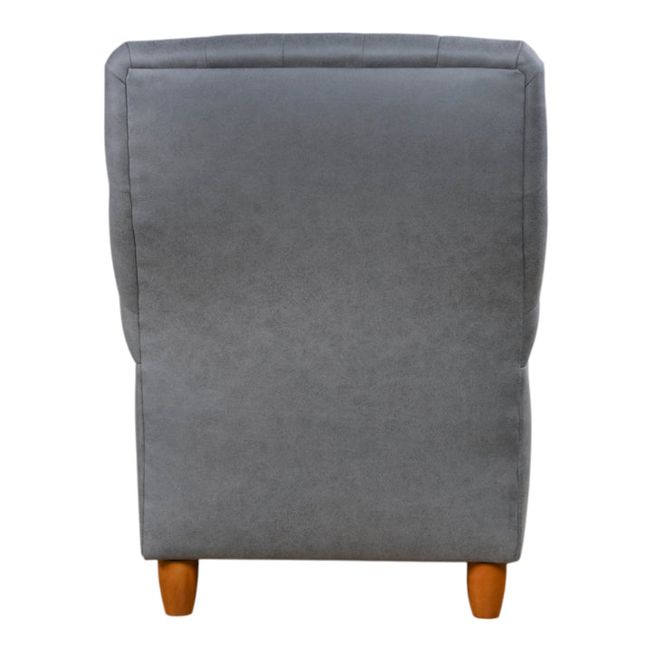 Buckingham Chair Steel Grey Leather Look - Future Classics Furniture