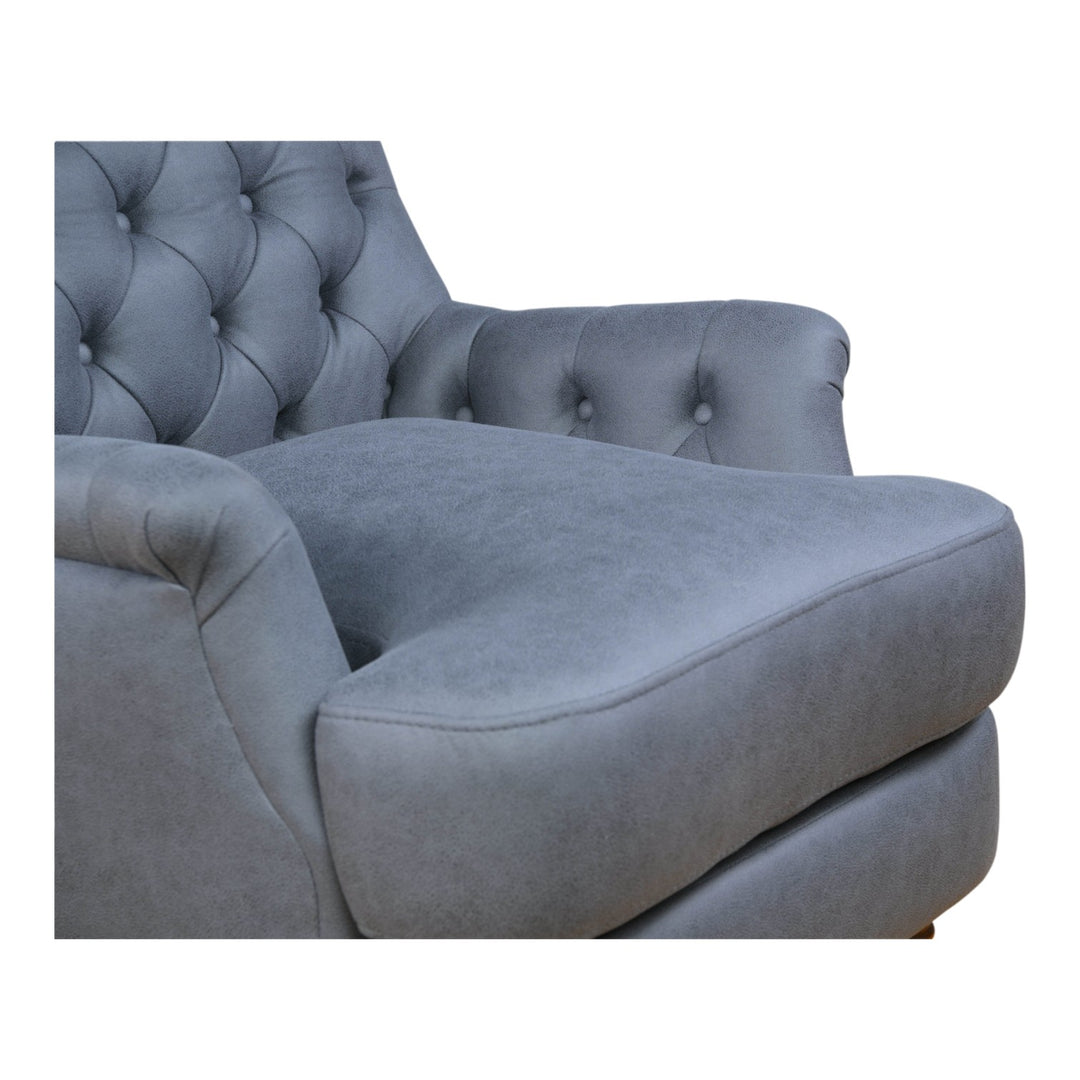 Buckingham Chair Steel Grey Leather Look - Future Classics Furniture