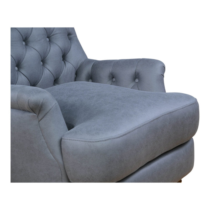 Buckingham Chair Steel Grey Leather Look - Future Classics Furniture