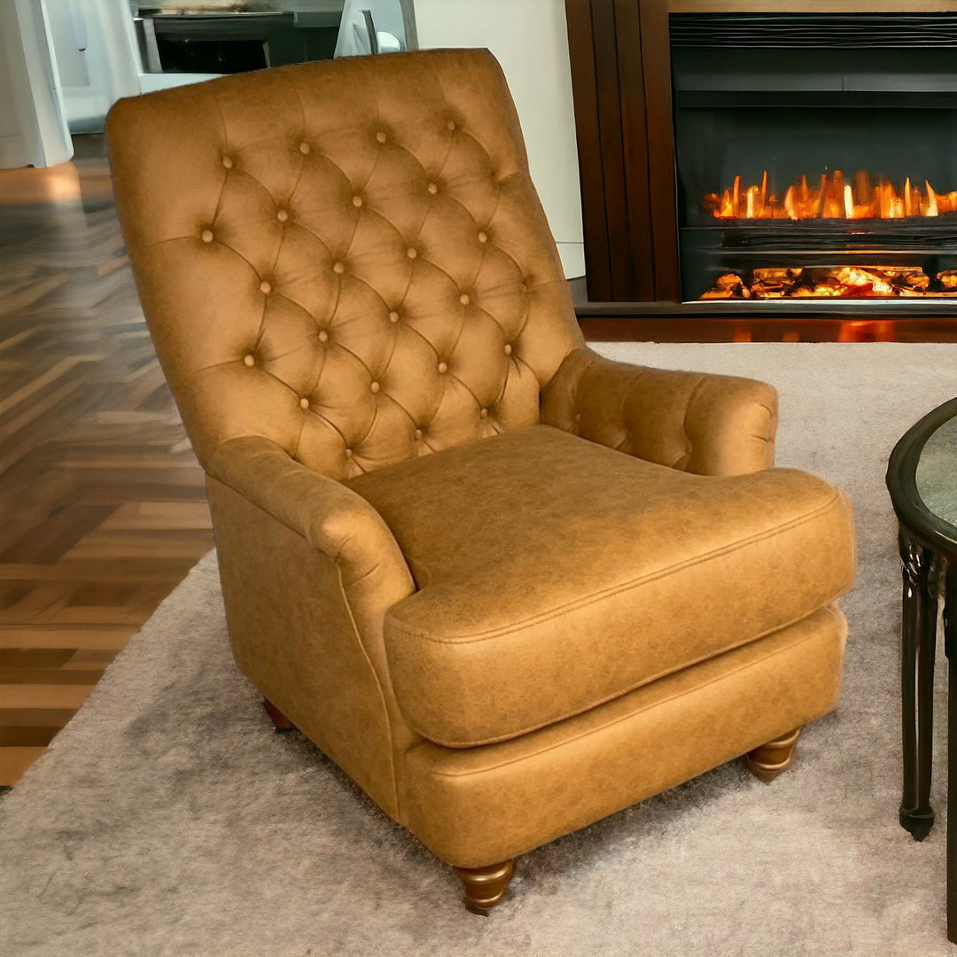 Buckingham Chair Tan Leather Look - Future Classics Furniture