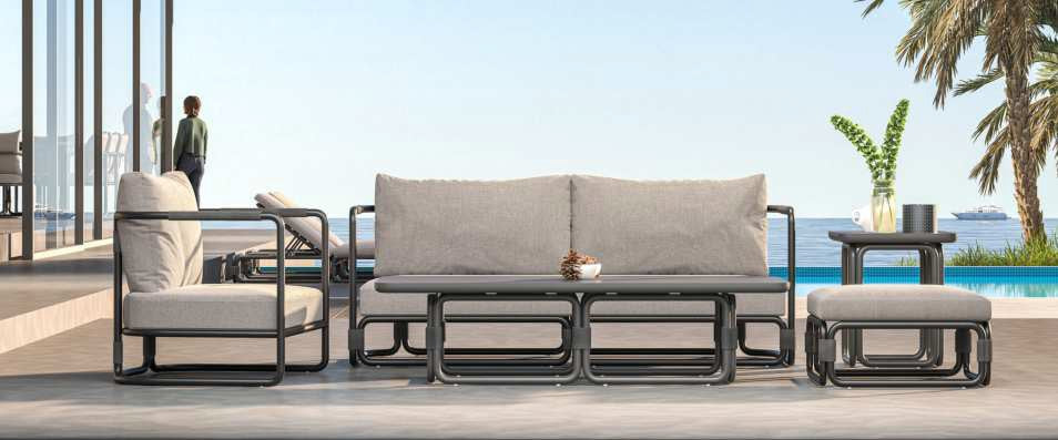 Fiore Ottoman Grey - Future Classics Furniture