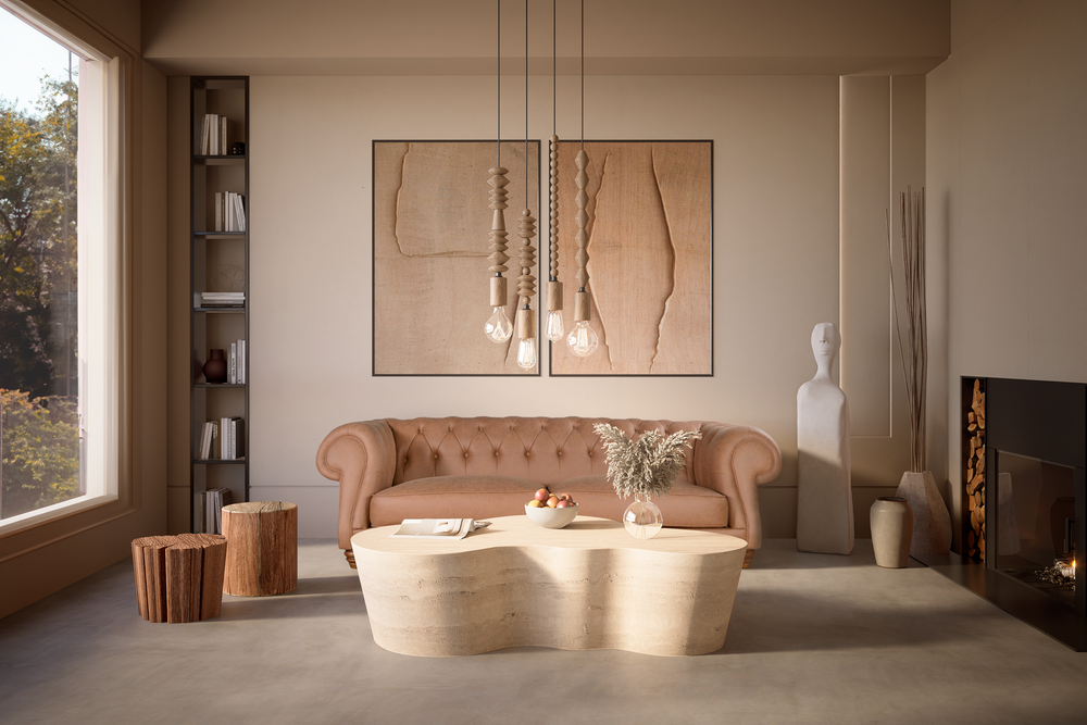 Kensington 3 Seater Sofa Tan Leather Look - Future Classics Furniture