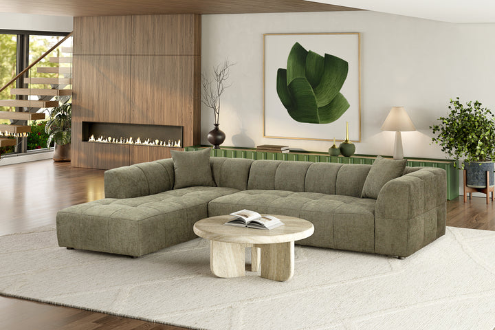 Sorrento Corner Sofa Moss Green - Future Classics Furniture