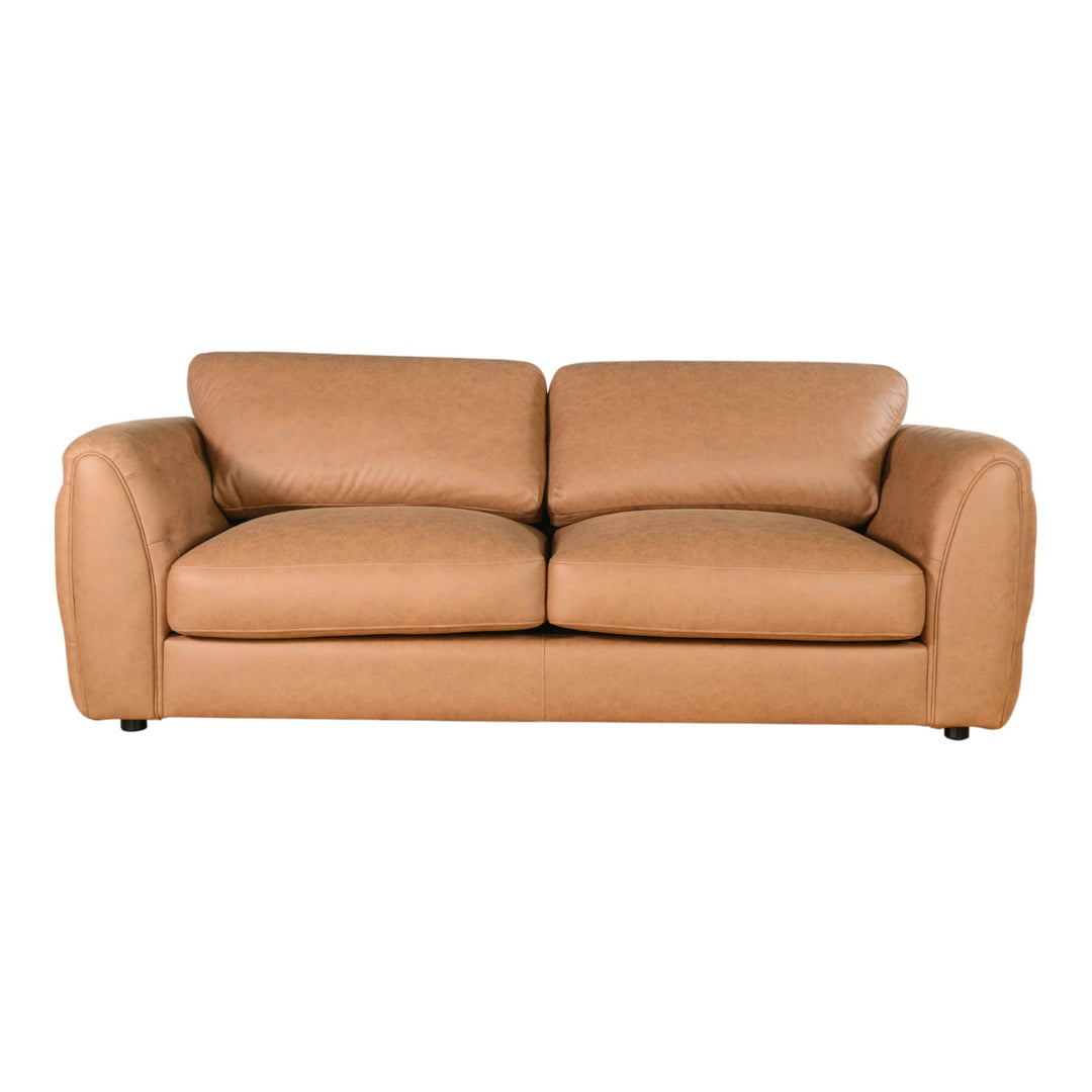 Windsor 3 Seater Sofa Tan Leather Look - Future Classics Furniture