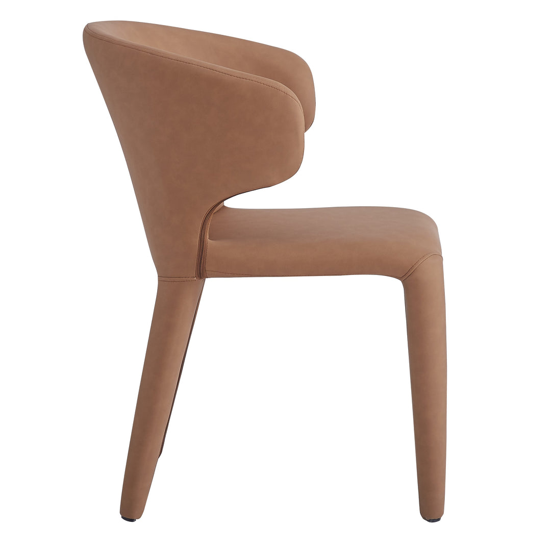 Romano Dining Chair Tan Leather Look - Future Classics Furniture