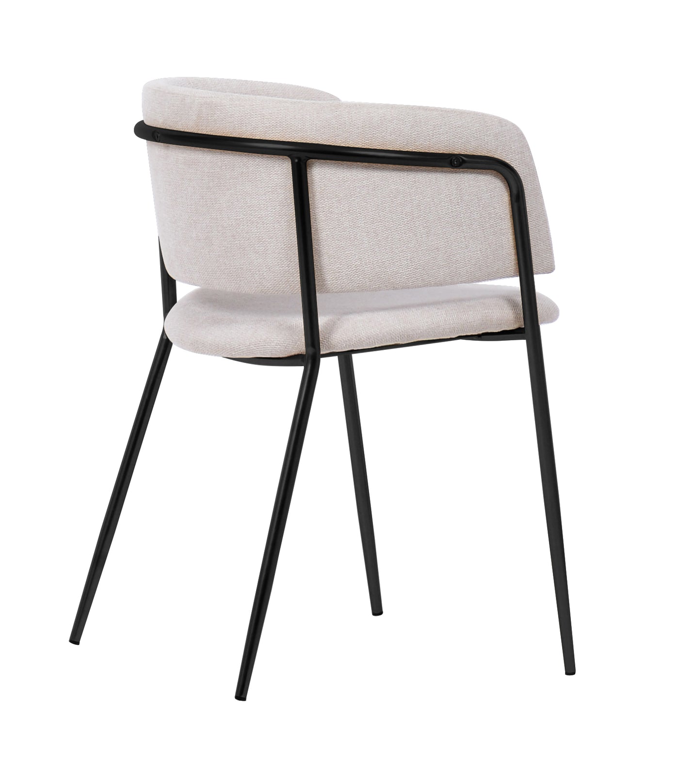 Nell Dining Chair Beige Fabric - Black Frame - Future Classics Furniture