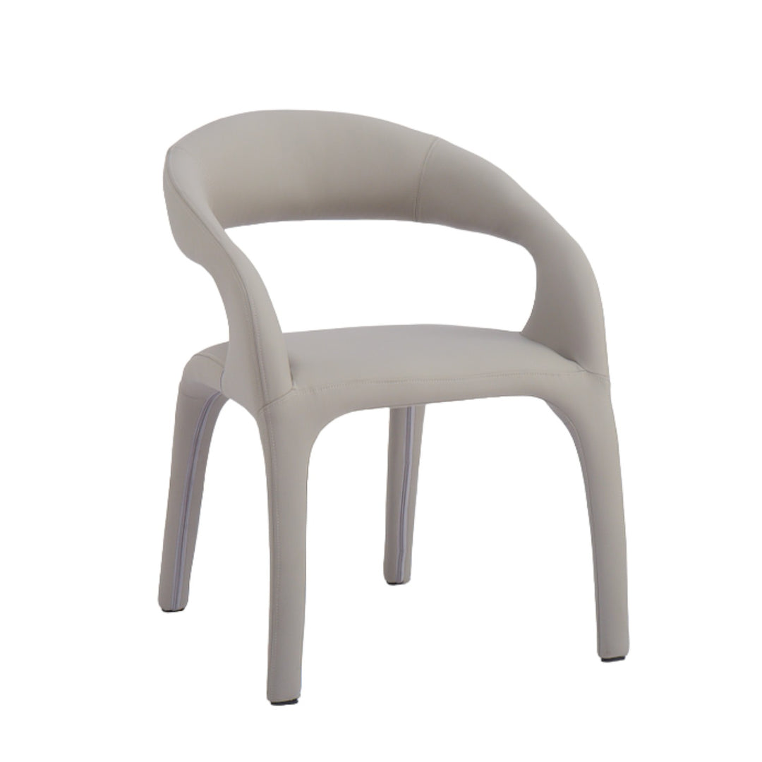 Lorenzo Dining Chair Light Grey/Beige Leather Look - Future Classics Furniture