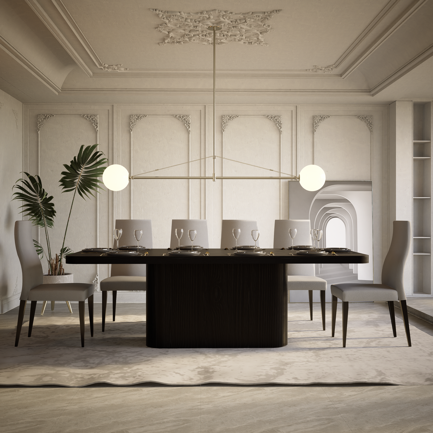 Colonna Dining Table Black - 2.4m - Future Classics Furniture
