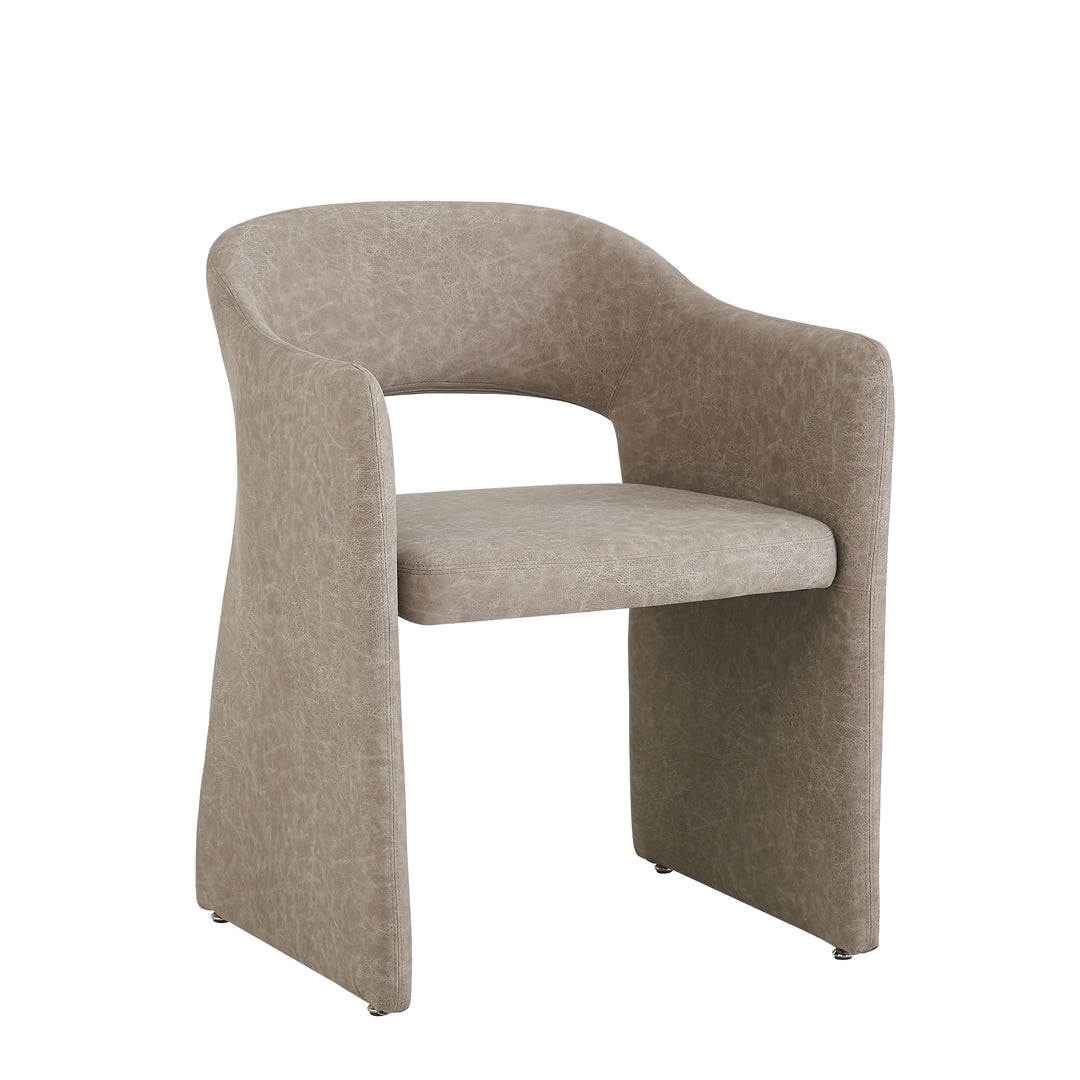 Emilia Dining Chair Mushroom Leather Look - Future Classics Furniture