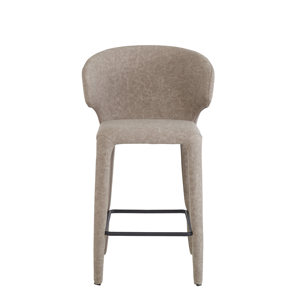 Romano Bar Stool Mushroom Leather Look - Future Classics Furniture