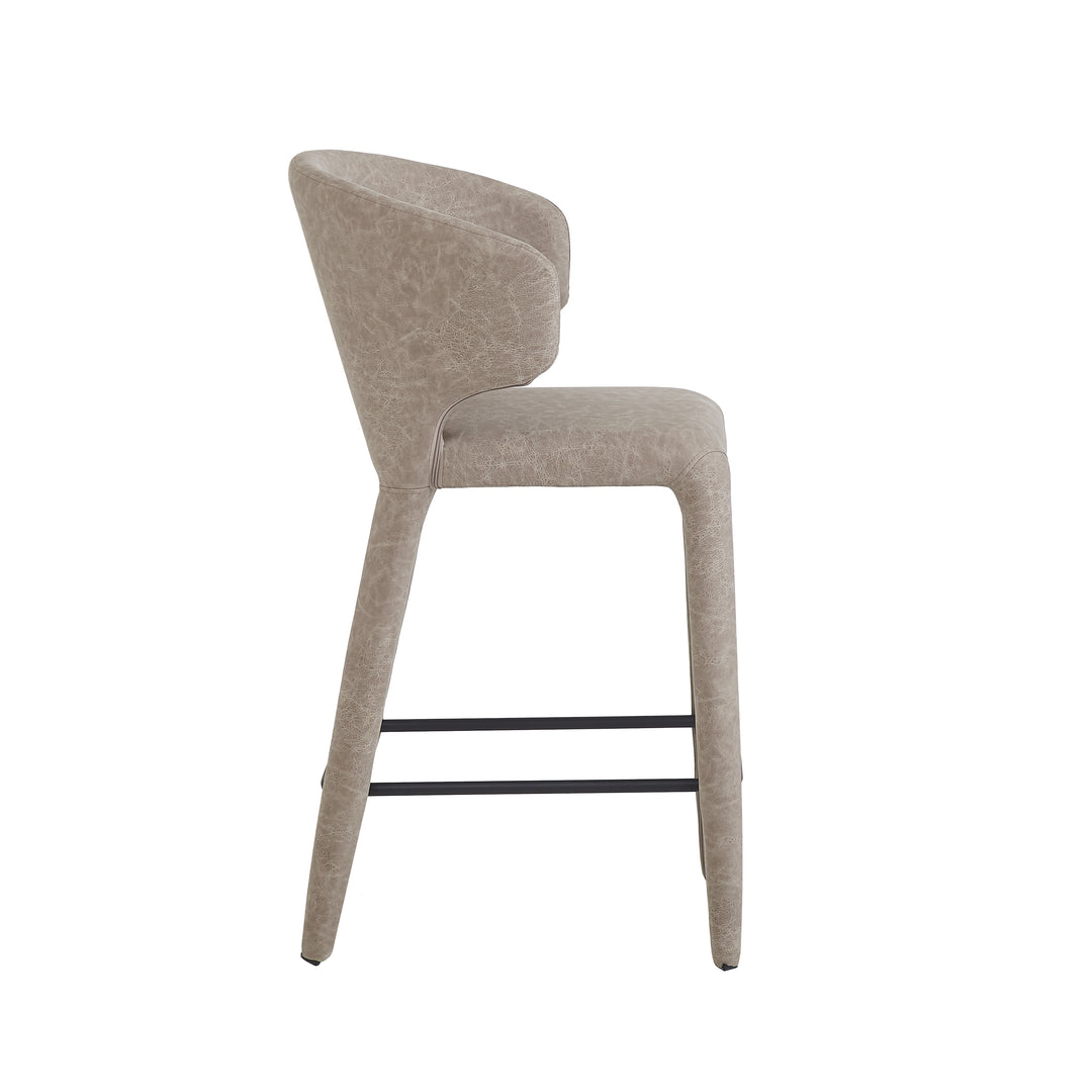 Romano Bar Stool Mushroom Leather Look - Future Classics Furniture