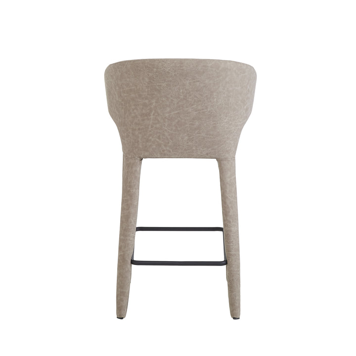 Romano Bar Stool Mushroom Leather Look - Future Classics Furniture