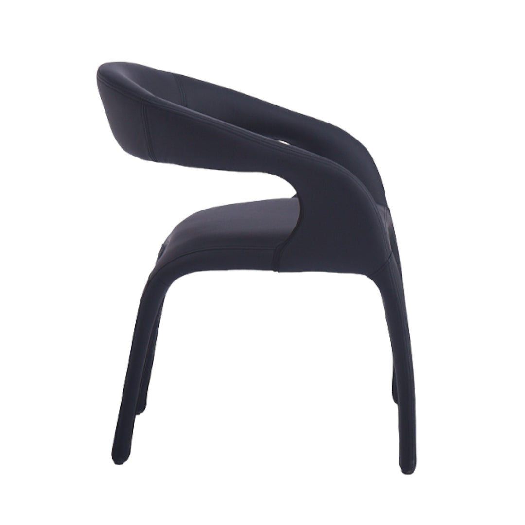 Lorenzo Dining Chair Black Leather Look - Future Classics Furniture