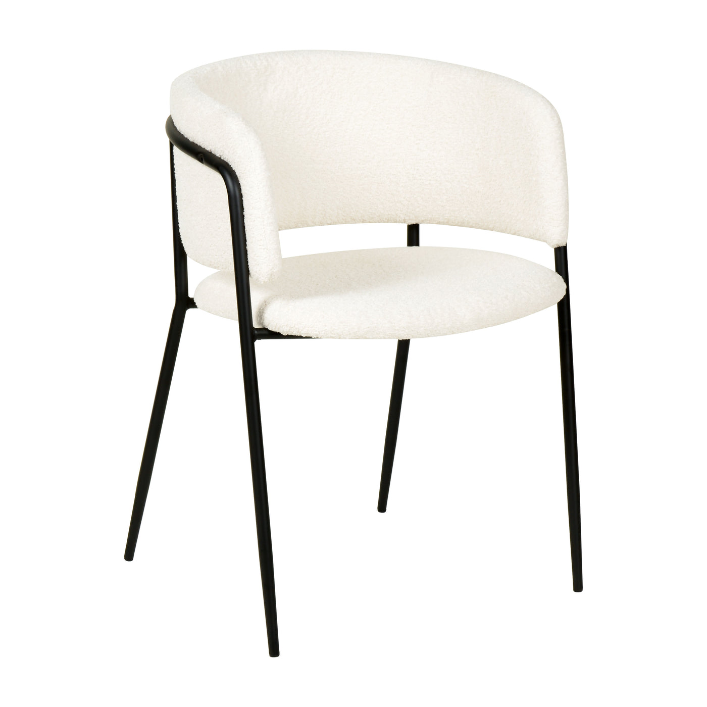 Nell Dining Chair Boucle - Black Frame - Future Classics Furniture