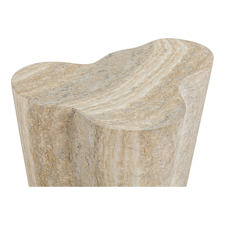 Wayva Side Table Travertine Finish - Future Classics Furniture