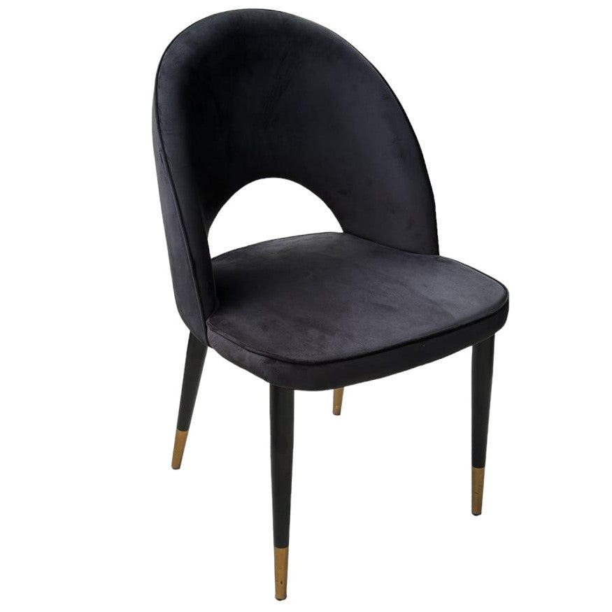 Bourdain Dining Chair Black Velvet