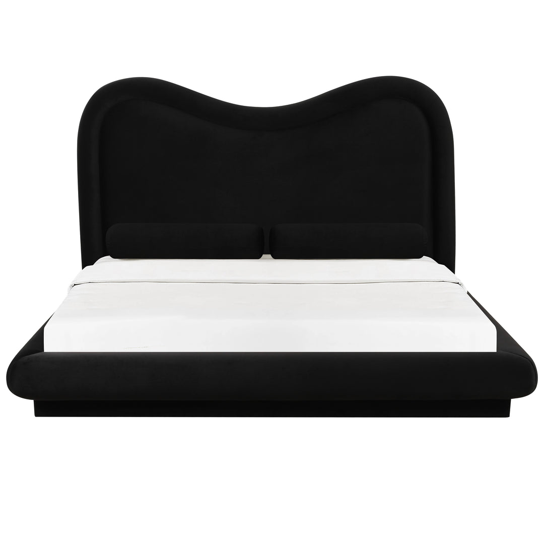 Tranquil Queen Bed Black Velvet - Future Classics Furniture