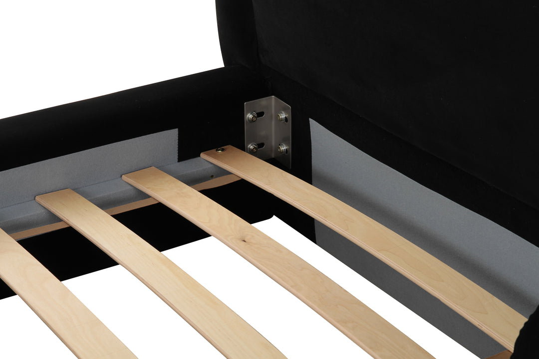 Tranquil Queen Bed Black Velvet - Future Classics Furniture