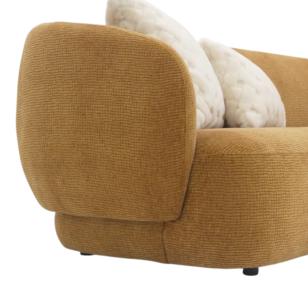 Puffy 3 Seater Sofa Textured Bronze