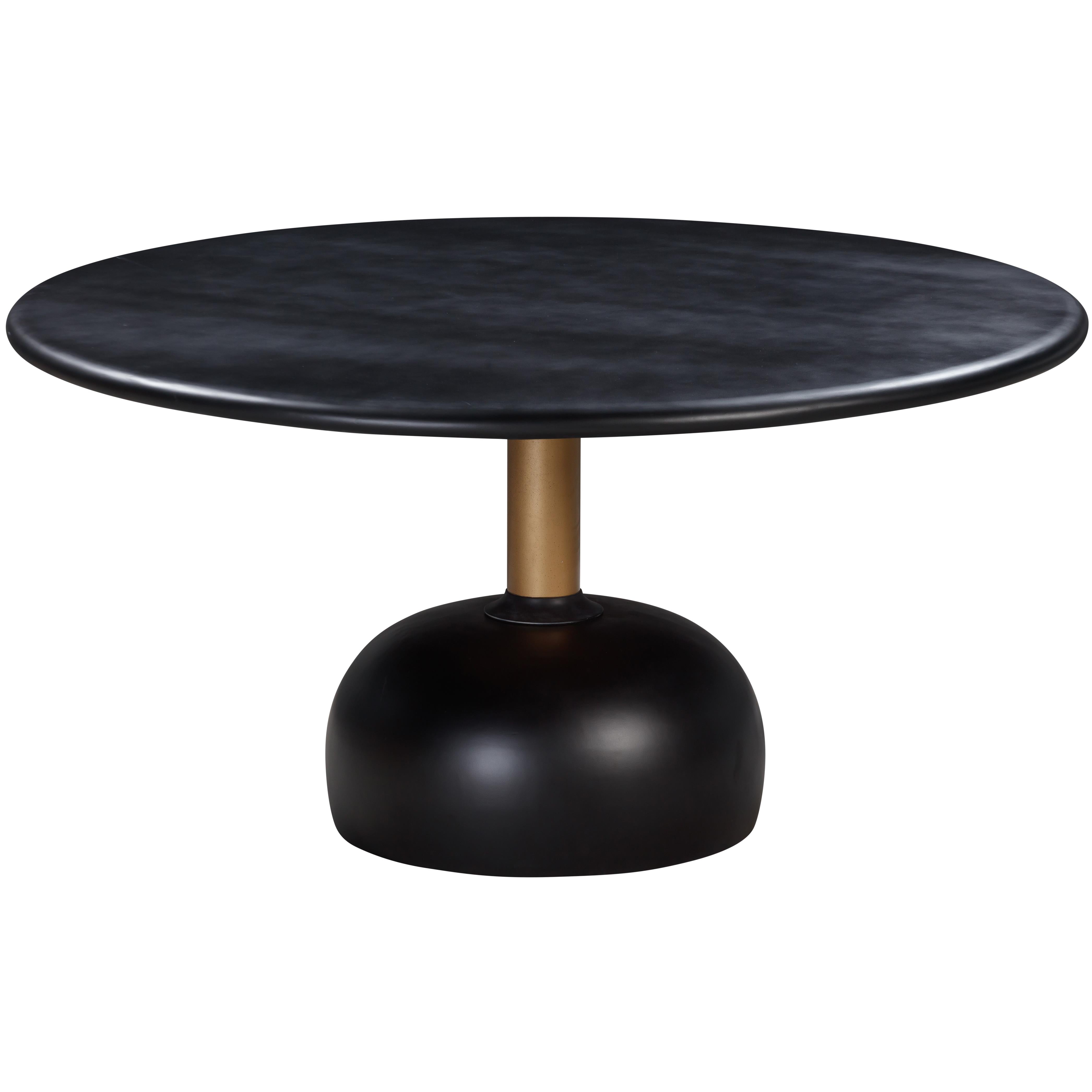 Round Dining Table 150cm (Concrete/Black/Gold) Glamma Future