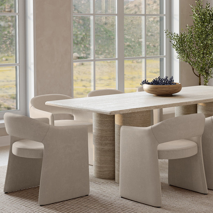 Emilia Dining Chair Mushroom Leather Look - Future Classics Furniture