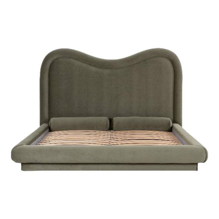 Tranquil Queen Bed Fern Green Velvet - Future Classics Furniture