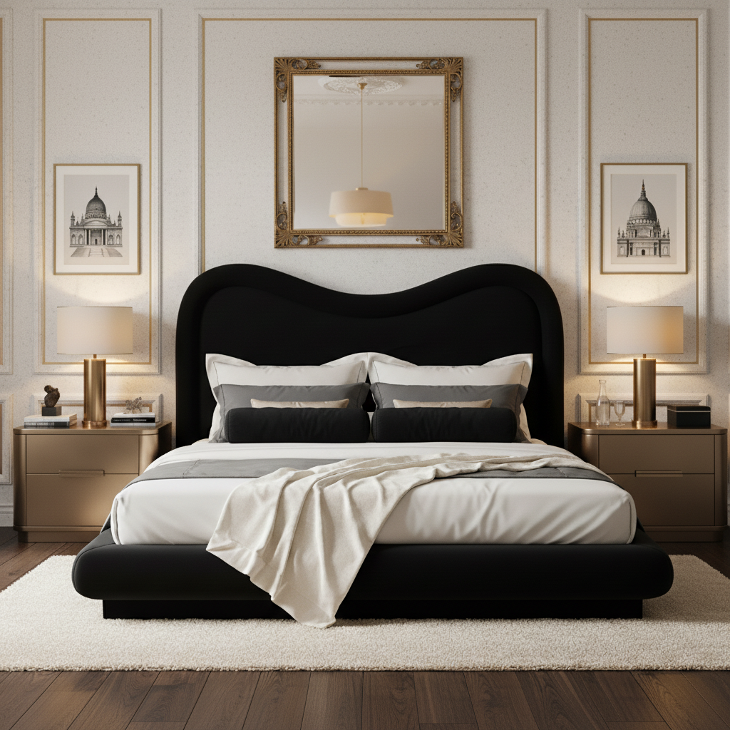Tranquil King Bed Black Velvet