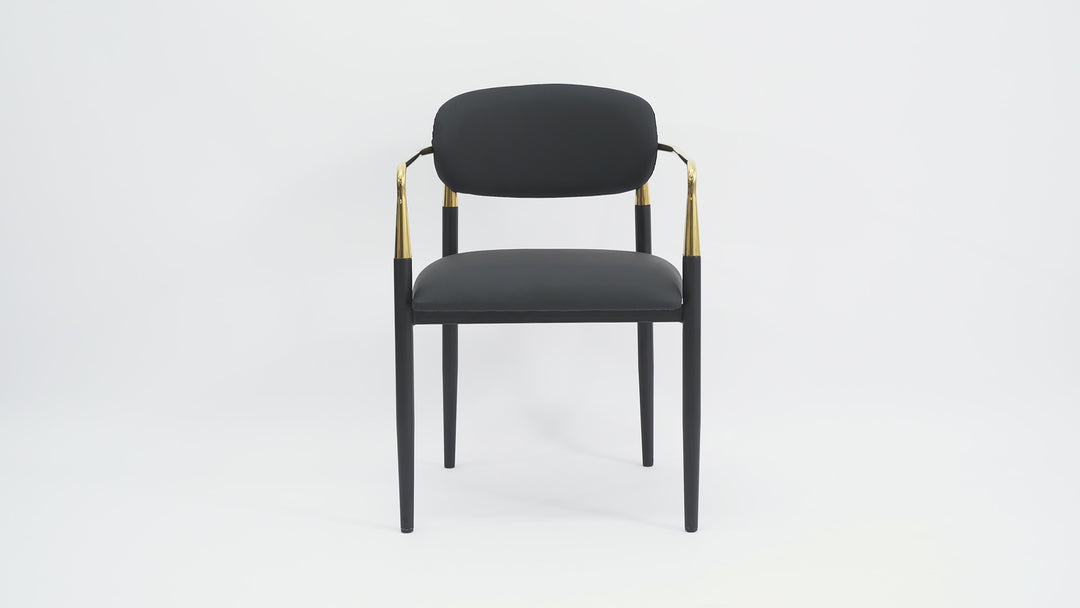 Rhodes Black Vegan Leather Dining Chair
