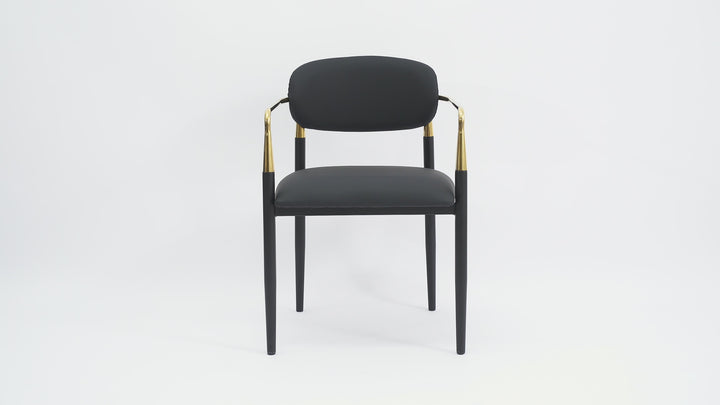 Rhodes Black Vegan Leather Dining Chair