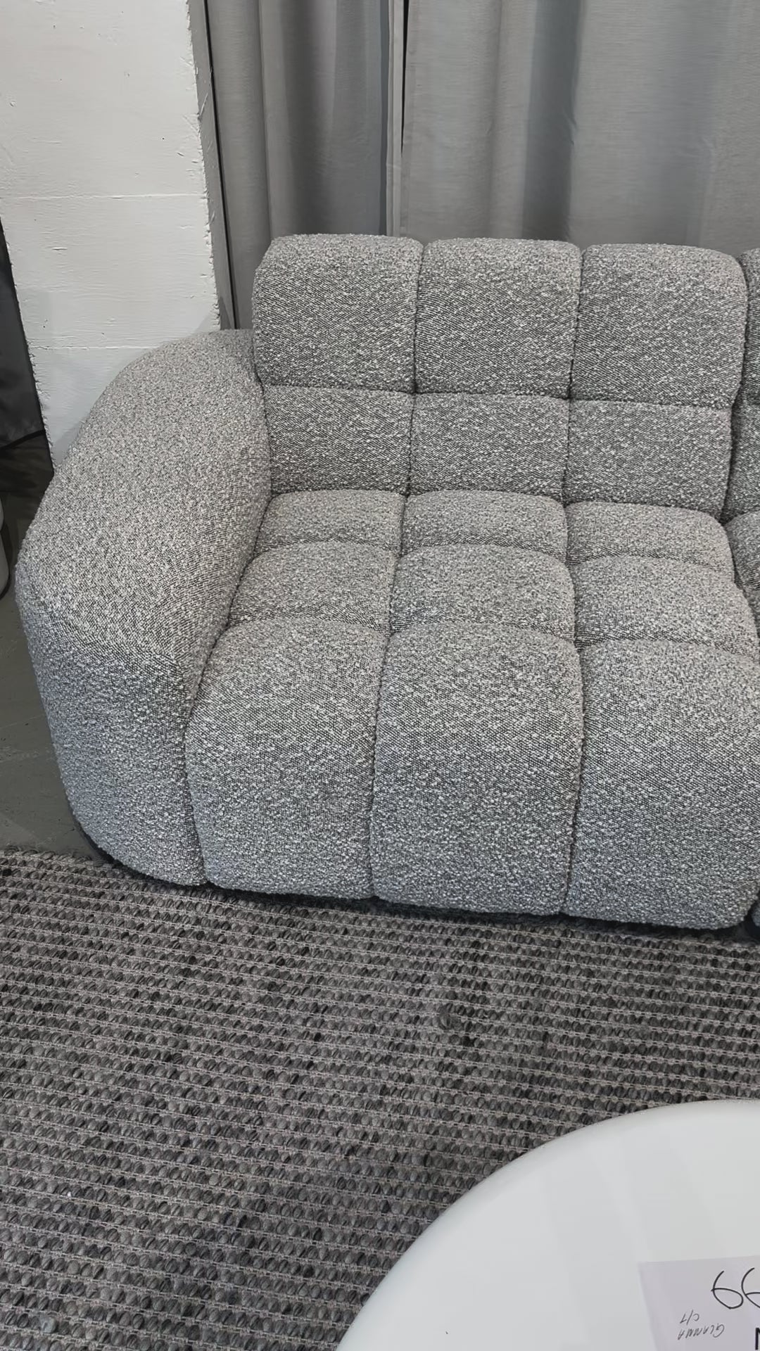 Adriano Corner Sofa Light Grey Boucle