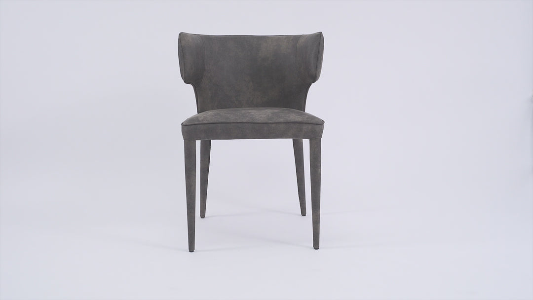 Portofino Dining Chair Mottled Grey Leather Look